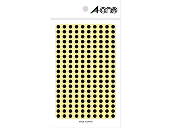 エーワン カラーラベル 5mm丸 黒 07069 1冊(ご注文単位1冊)【直送品】