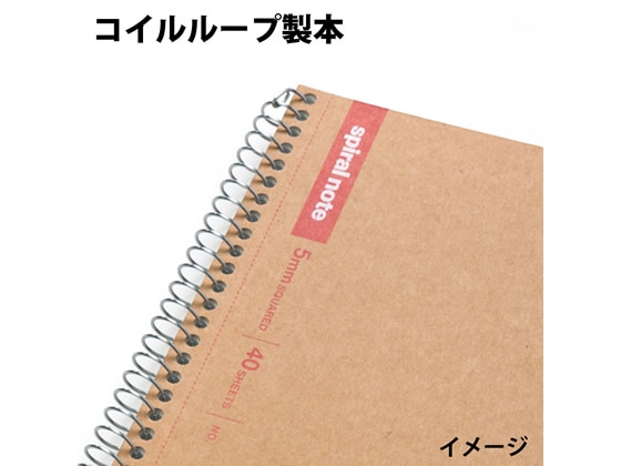 マルマン スパイラルノート ベーシック 5mm方眼罫 80枚 N246ES 1冊(ご注文単位1冊)【直送品】