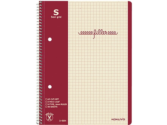 コクヨ フィラーノート A5 5mm方眼罫 ス-5SN 1冊（ご注文単位1冊)【直送品】