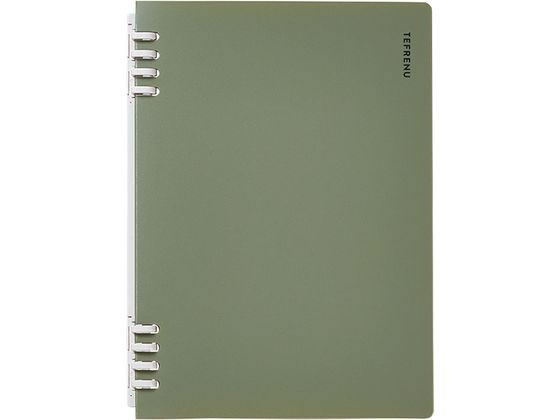 キングジム リングノート テフレーヌ A5 20穴 緑 CN9854TEミト 1冊(ご注文単位1冊)【直送品】