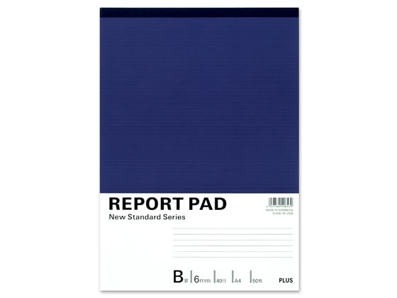 プラス レポートパッド A4 B罫 RE-250B 76-835 1冊(ご注文単位1冊)【直送品】
