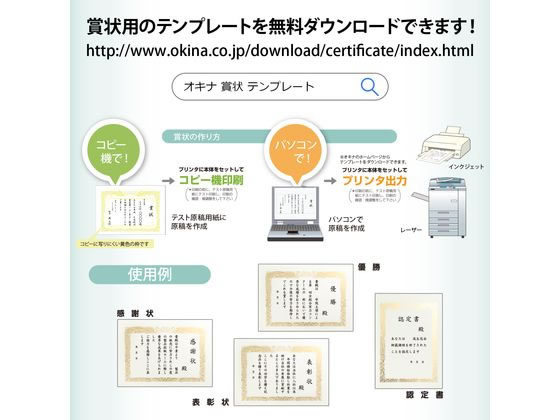 オキナ OA対応金箔賞状 A3タテ書 SGA3 1パック(ご注文単位1パック)【直送品】