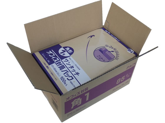 ツバメ工業 テープ付クラフト封筒 角1 100枚 ASK85-K1TP100 1パック(ご注文単位1パック)【直送品】