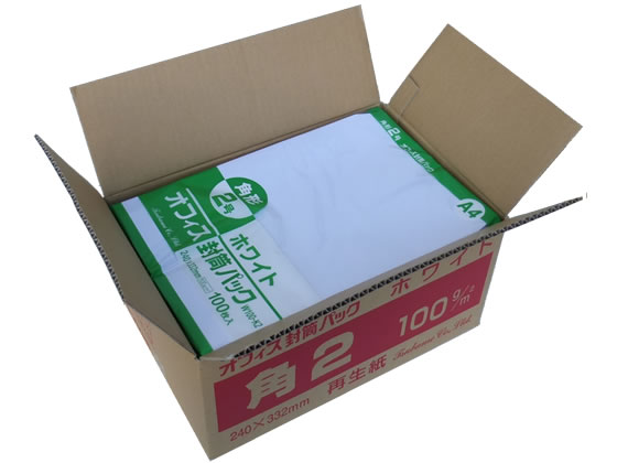 ツバメ工業 ホワイト封筒 角2 100g/㎡ 500枚 W100-K2 1箱(ご注文単位1箱)【直送品】