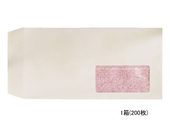 今村紙工 透けない窓付き封筒テープ付 長3 ピンク 200枚 1箱(ご注文単位1箱)【直送品】