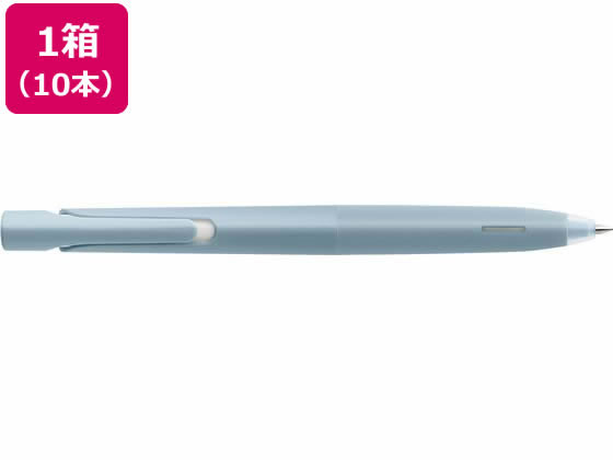ゼブラ エマルジョンボールペン ブレン 0.5mm ライトブルー軸 黒10本 1箱(ご注文単位1箱)【直送品】
