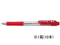 ぺんてる ドットイーボール 0.7mm 赤 10本 BK127-B 1箱(ご注文単位1箱)【直送品】
