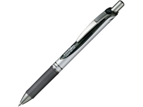 ぺんてる エナージェル ノック式 シルバー軸 0.7mm 黒 BL77-A 1本(ご注文単位1本)【直送品】