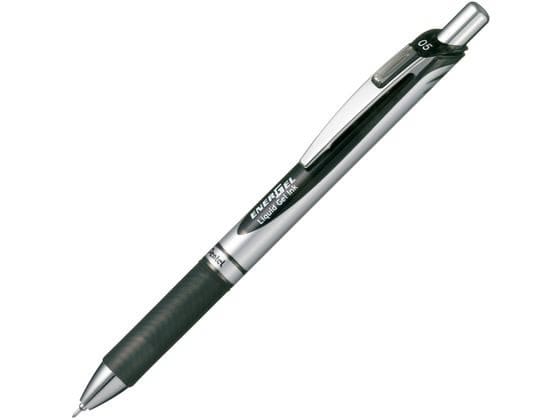 ぺんてる エナージェル ノック式 シルバー軸 0.5mm 黒 BLN75Z 1本(ご注文単位1本)【直送品】