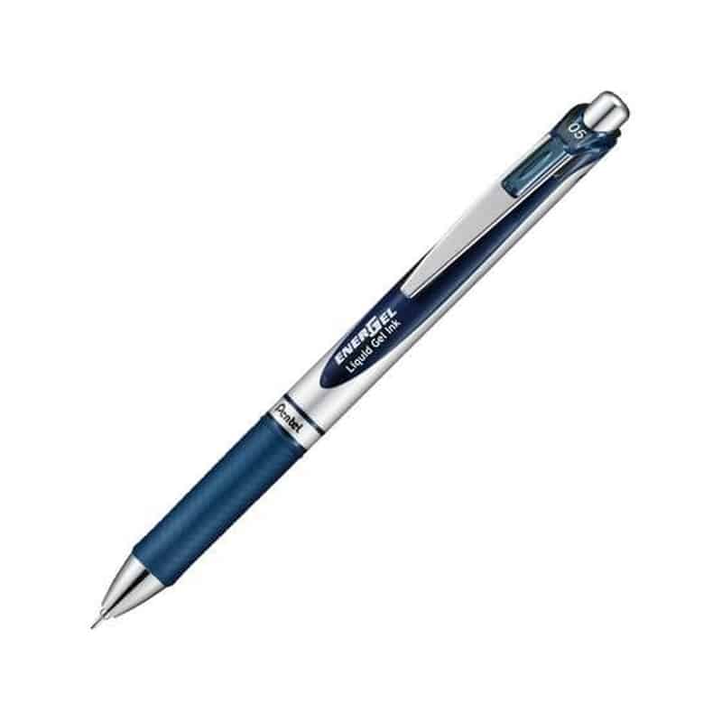 ぺんてる エナージェル ノック式 シルバー軸 0.5mm ブルーブラック 1本（ご注文単位1本)【直送品】