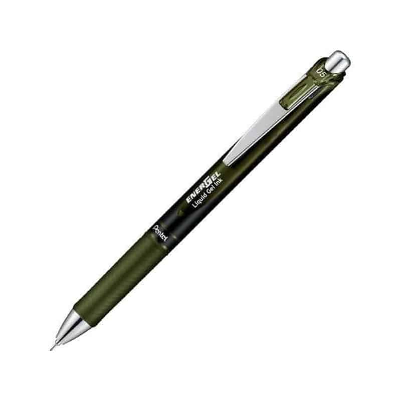 ぺんてる エナージェル ノック式 0.5mm オリーブブラック BLN75A2 1本（ご注文単位1本)【直送品】