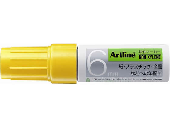 シヤチハタ アートライン 油性マーカー角6mm 黄色 K-50 1本(ご注文単位1本)【直送品】