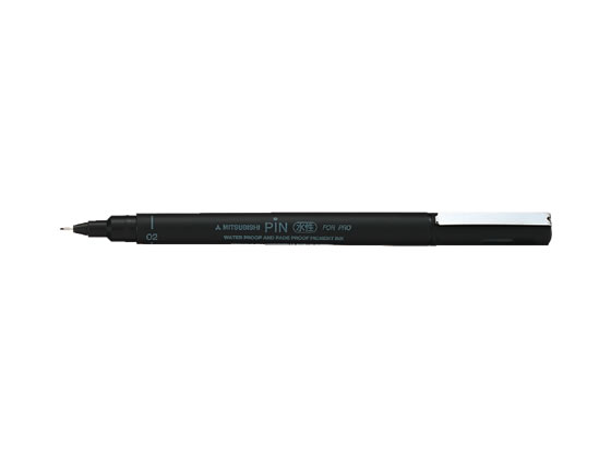 三菱鉛筆 水性サインペン 極細 02 黒 PIN102.24 1本(ご注文単位1本)【直送品】