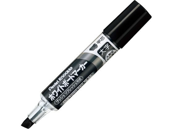ペンテル ホワイトボードマーカー 平芯 太字 黒 EMWL6W-A 1本(ご注文単位1本)【直送品】