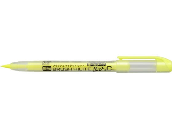 呉竹 ZIG ブラッシュハイライト サッとC+ 蛍光イエロー BHSC-55-110 1本(ご注文単位1本)【直送品】