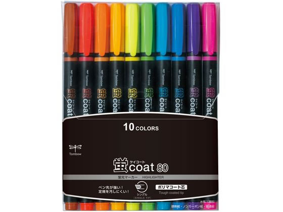 トンボ鉛筆 蛍コート80 10色セット WA-SC10C 1セット(ご注文単位1セット)【直送品】