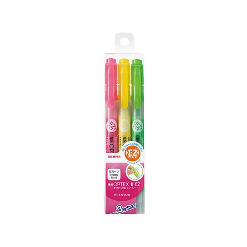 ゼブラ 蛍光オプテックス1 EZ 3色セット WKS11-3C 1セット（ご注文単位1セット)【直送品】