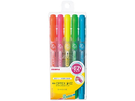 ゼブラ 蛍光オプテックス2 EZ 5色セット WKT11-5C 1セット(ご注文単位1セット)【直送品】