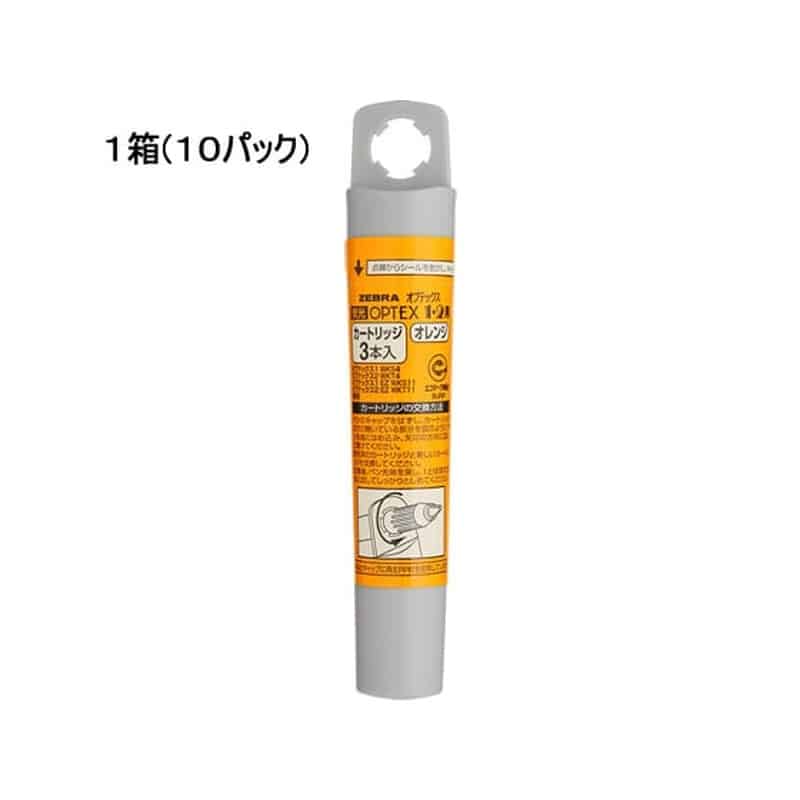 ゼブラ 蛍光オプテックス1・2用カートリッジオレンジ(30本入) RWK8-OR 1箱（ご注文単位1箱)【直送品】