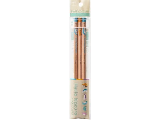 トンボ鉛筆 ハローネイチャー かきかたえんぴつ 6B 3本 1パック(ご注文単位1パック)【直送品】