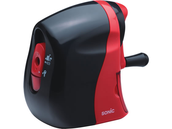 ソニック かるハーフ 手動鉛筆削り 黒赤 SK-802-R 1個(ご注文単位1個)【直送品】