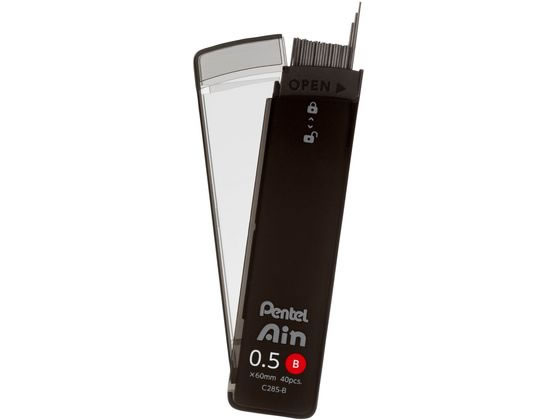 ぺんてる シャープペン替芯 Ain 0.5mm B 3個パック 1パック（ご注文単位1パック)【直送品】
