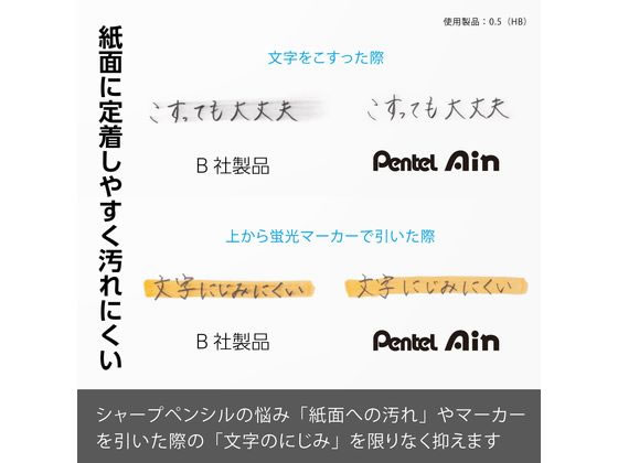 ぺんてる シャープペン替芯 Ain 0.5mm B 10個 C285-B 1箱（ご注文単位1箱)【直送品】