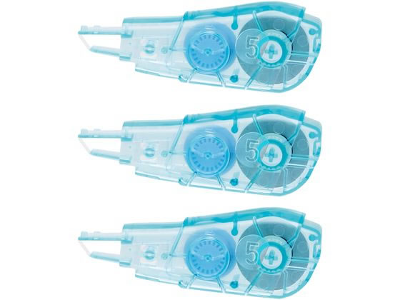 プラス 修正テープ ホワイパーPT交換テープ 3個パック 5mm ブルー 1パック(ご注文単位1パック)【直送品】