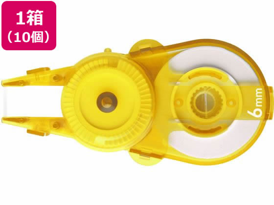 プラス ホワイパースライド交換テープ 6mm イエロー 10個 1箱(ご注文単位1箱)【直送品】