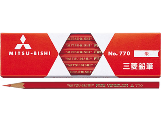 三菱鉛筆 朱通し六角 12本 K770 1打(ご注文単位1打)【直送品】