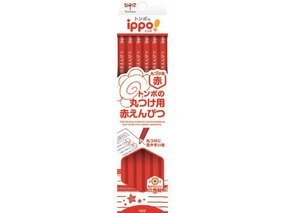 トンボ鉛筆 ippo!丸つけ用赤えんぴつ ダース箱 CV-KIV 1打(ご注文単位1打)【直送品】