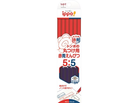 トンボ鉛筆 ippo!丸つけ用赤青えんぴつ ダース箱 CV-KIVP 1打(ご注文単位1打)【直送品】