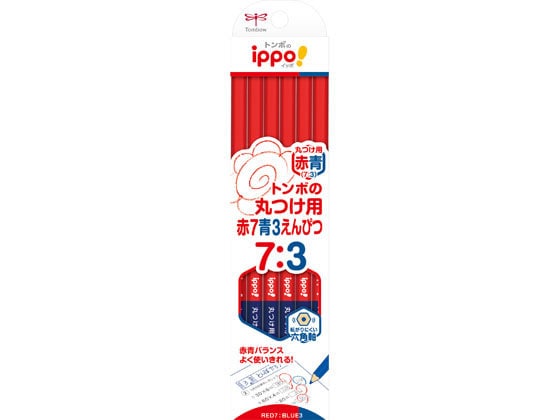 トンボ鉛筆 赤青鉛筆 7:3 丸つけ用 12本 CV-KIVP7 3 1打(ご注文単位1打)【直送品】