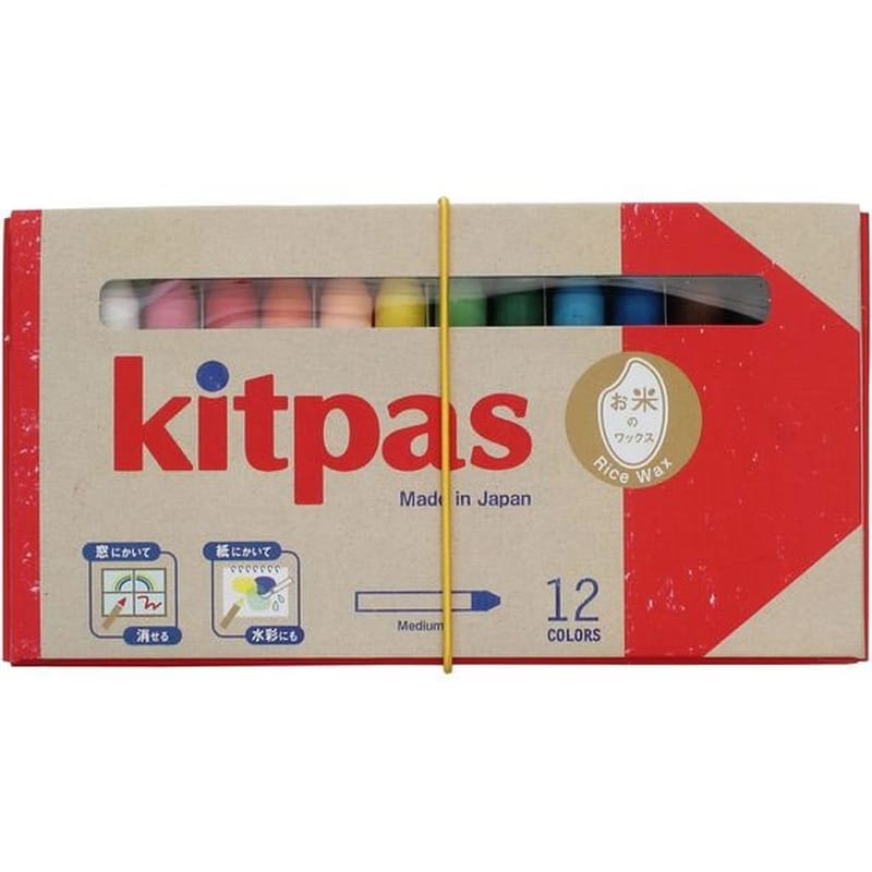 日本理化学工業 キットパス ミディアム 12色 KMRW-12C 1セット（ご注文単位1セット)【直送品】