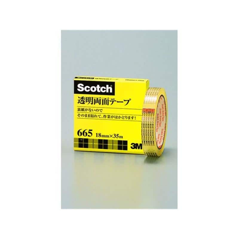 3M スコッチ透明両面テープ 665-3-18 1個（ご注文単位1個)【直送品】