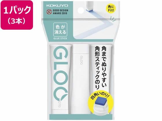 コクヨ グルー スティックのり(色が消える) Sサイズ 3本 タ-G311-3P 1パック(ご注文単位1パック)【直送品】