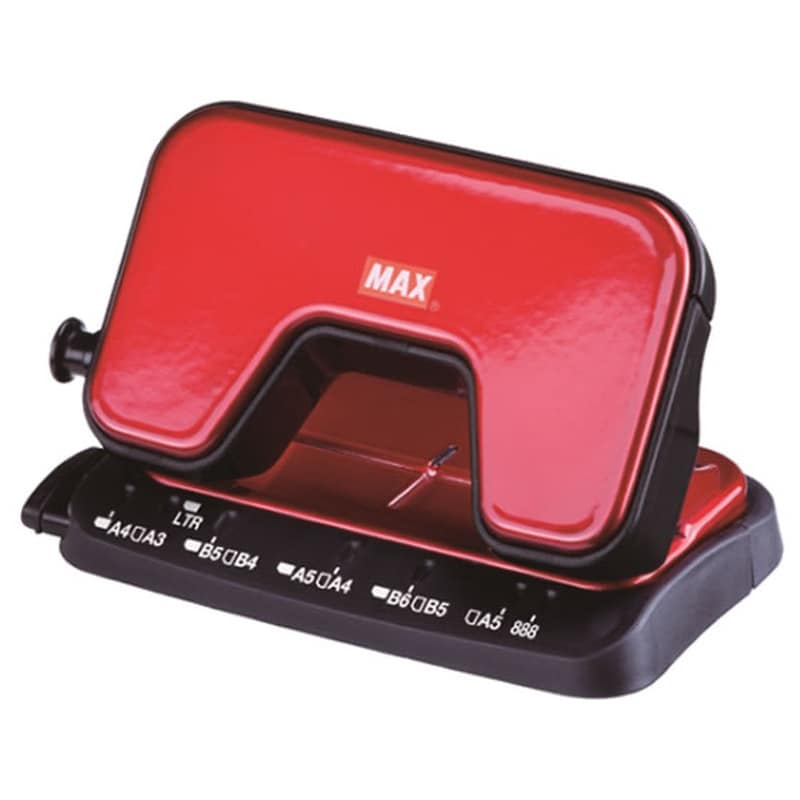 マックス 軽あけパンチ SCOOVA 15枚あけ レッド DP-15T／R 1個（ご注文単位1個)【直送品】