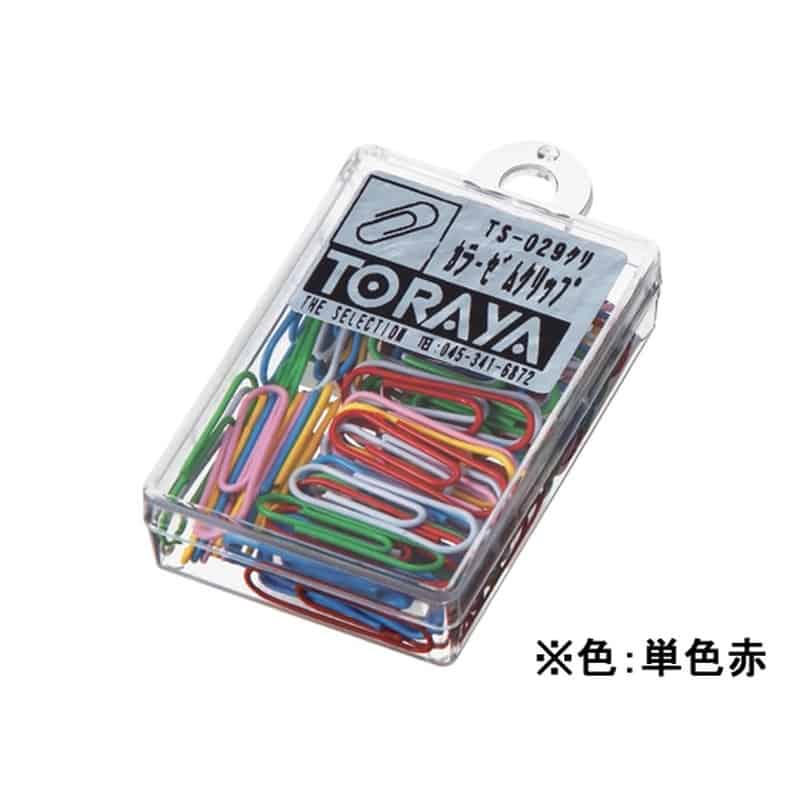 トラヤ カラーゼムクリップ 単色 赤 60本 TS-069RD 1箱（ご注文単位1箱)【直送品】