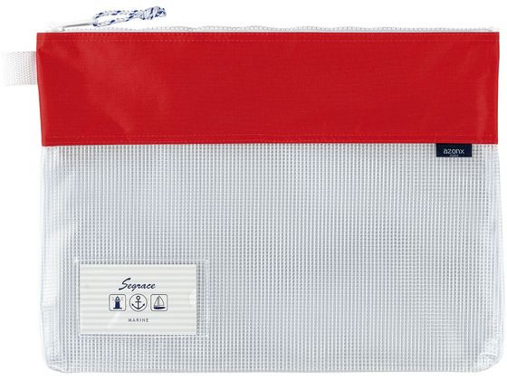 セキセイ セグレス メッシュケース A4タイプ レッド AZ-2327-20 1個(ご注文単位1個)【直送品】