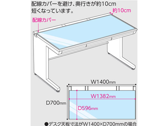 コクヨ デスクマット軟質 オレフィン 1382×596 透明 マ-D947 1枚(ご注文単位1枚)【直送品】