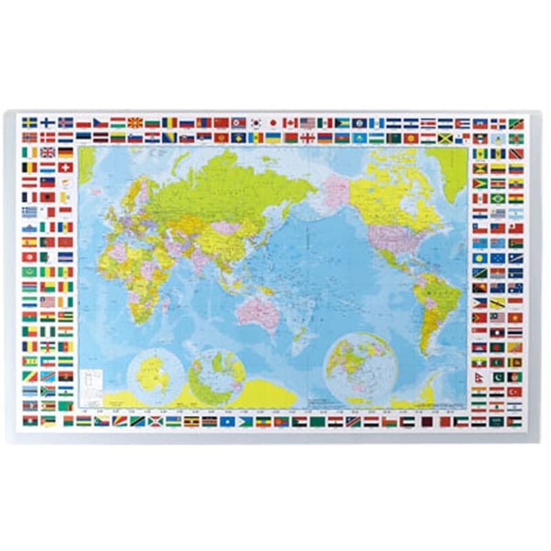 シヤチハタ 学習マットS 世界地図 平入り DMS-M 1枚(ご注文単位1枚)【直送品】