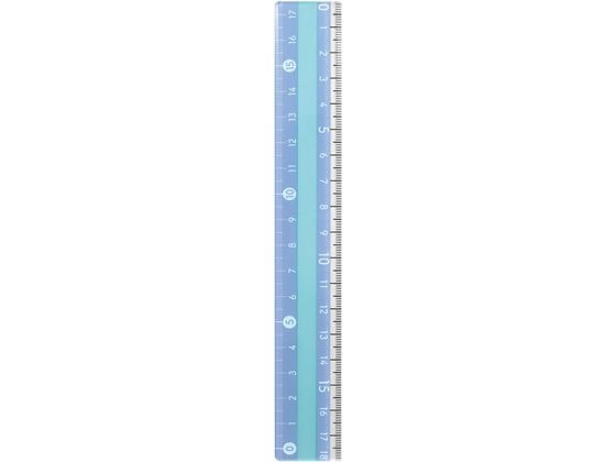 クツワ モジサシ定規 18cm ブルー KB034BL 1個(ご注文単位1個)【直送品】