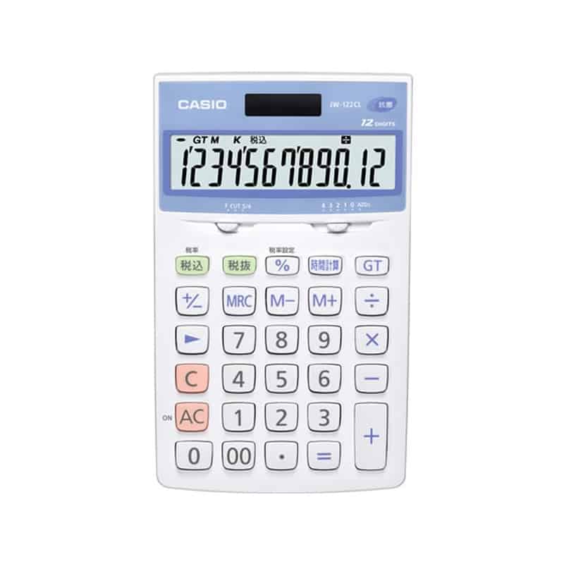 カシオ計算機 抗菌電卓 12桁 ジャストタイプ JW-122CL-N 1台(ご注文単位1台)【直送品】