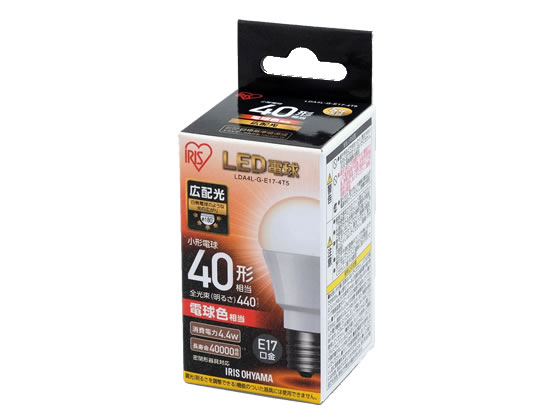 アイリスオーヤマ LED小形電球広配光440lm電球色 1個(ご注文単位1個)【直送品】