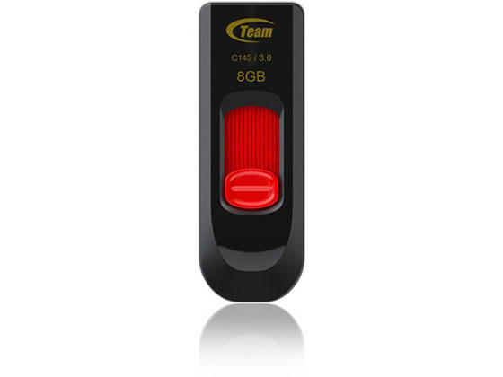 TEAM USB3.0スライド式USBメモリー 8GB レッド TC14538GR01 1個(ご注文単位1個)【直送品】
