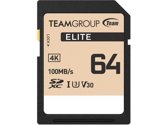 TEAM SDXC UHS-I U3 Eliteシリーズ64GB TESDXC64GIV3069 1枚(ご注文単位1枚)【直送品】
