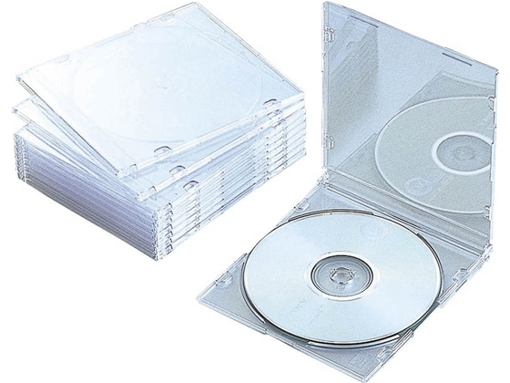 エレコム Blu-ray DVD CDスリムケース クリア 10枚 CCD-JSCS10CR 1パック(ご注文単位1パック)【直送品】