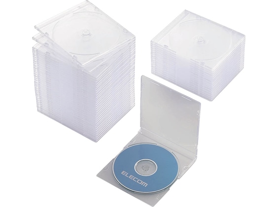 エレコム Blu-ray DVD CDスリムケース クリア 50枚 CCD-JSCS50CR 1パック(ご注文単位1パック)【直送品】