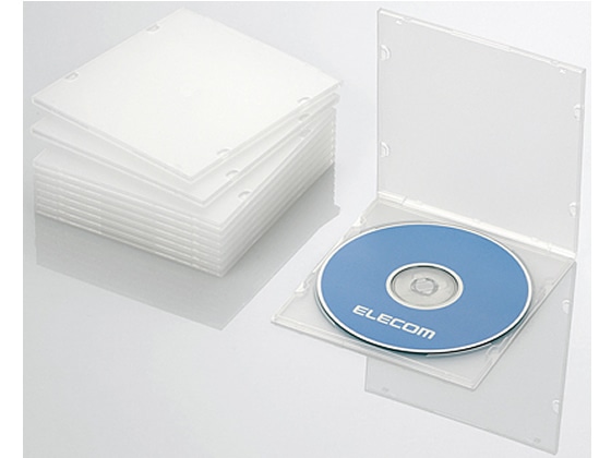 エレコム Blu-ray DVD CDスリムケース クリア 10枚 1パック(ご注文単位1パック)【直送品】