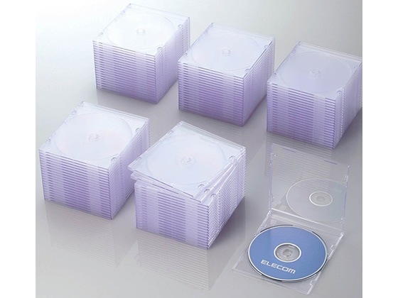 エレコム Blu-ray DVD CDスリムケース クリア 100枚 1パック(ご注文単位1パック)【直送品】